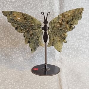 Prehnite Crystal Butterfly Sculpture